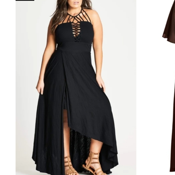 City Chic Dresses & Skirts - Black Maxi Halter Dress
